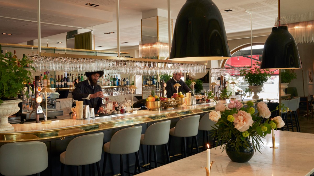 Elegant bar area at Hotel Diplomat