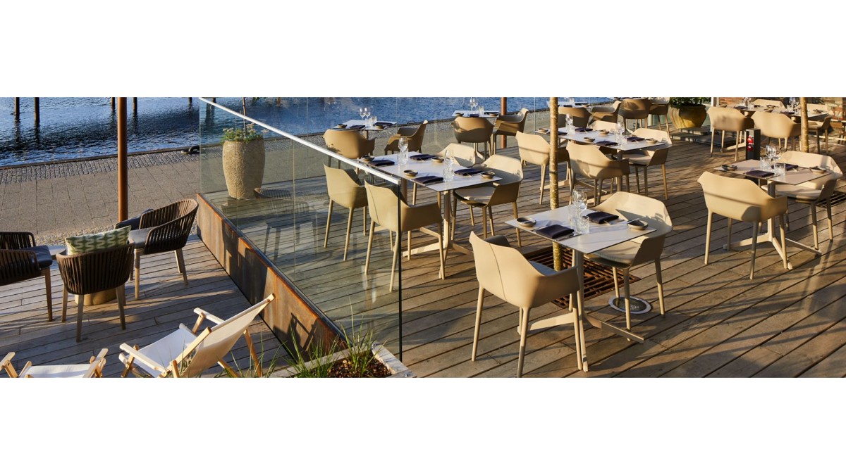 Outdoor restaurant space at Copenhagen Marriott Hotel