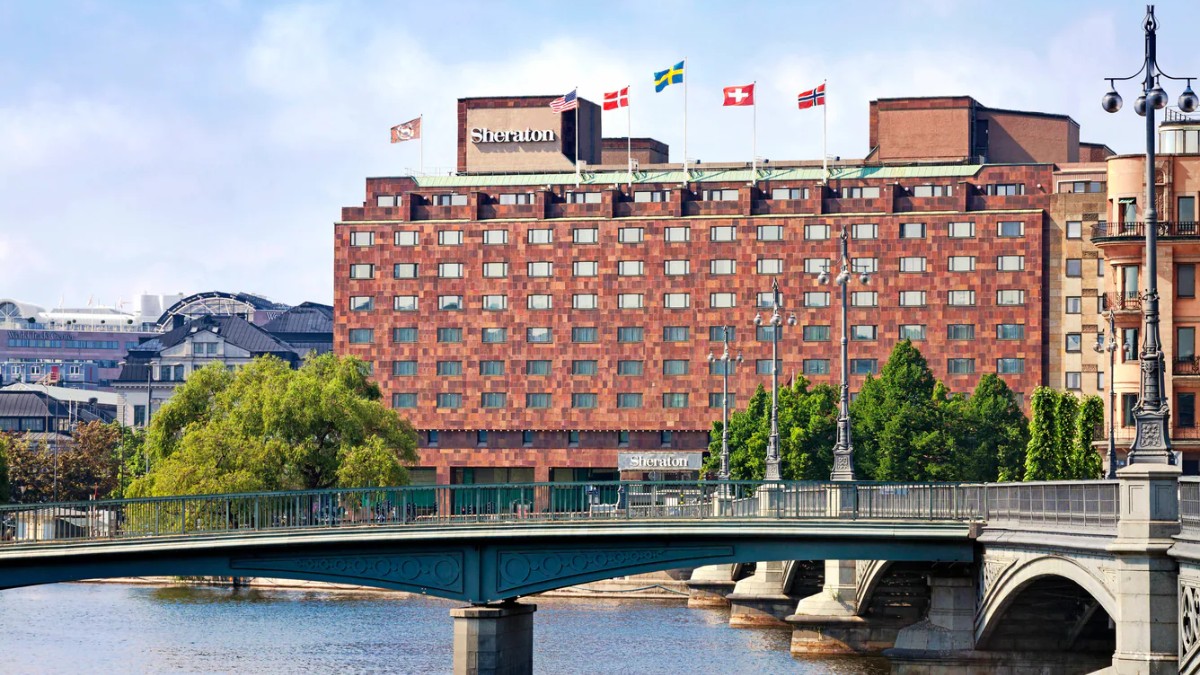 Panoramic front view of Sheraton Stockholm Hotel