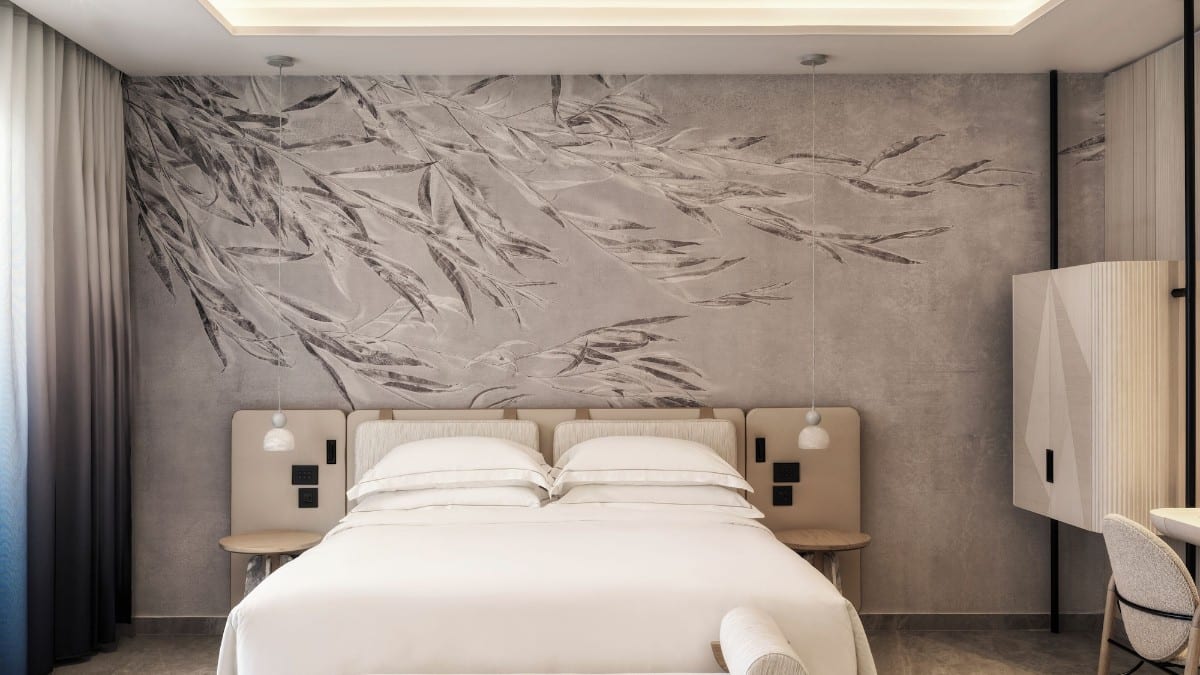 Schlafzimmer im Deos Mykonos - A Myconian Collection Hotel