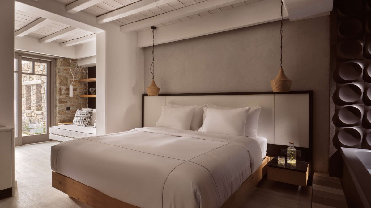 Bedroom at Semeli Coast Mykonos, Curio Collection by Hilton