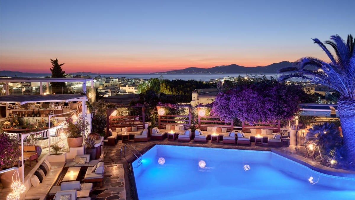 Aussichtsbereiche im Belvedere Mykonos - Main Hotel - the Leading Hotels of the World