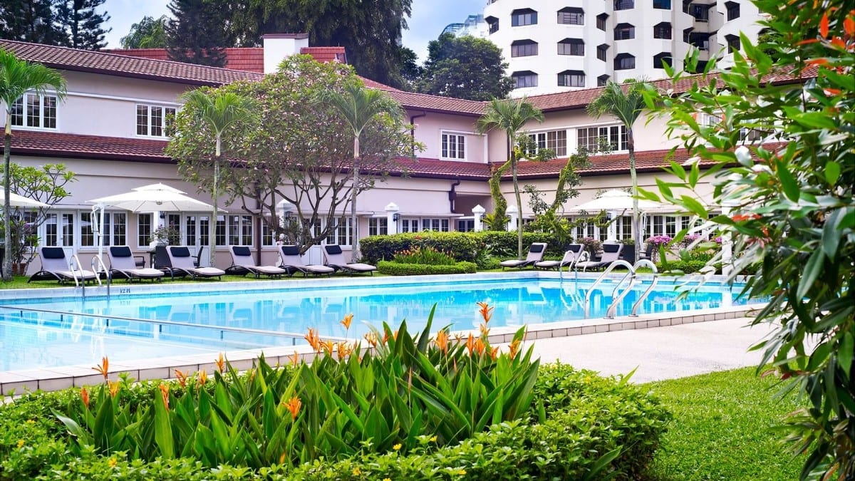 Outdoor swimming pool at Goodwood Park Hotel