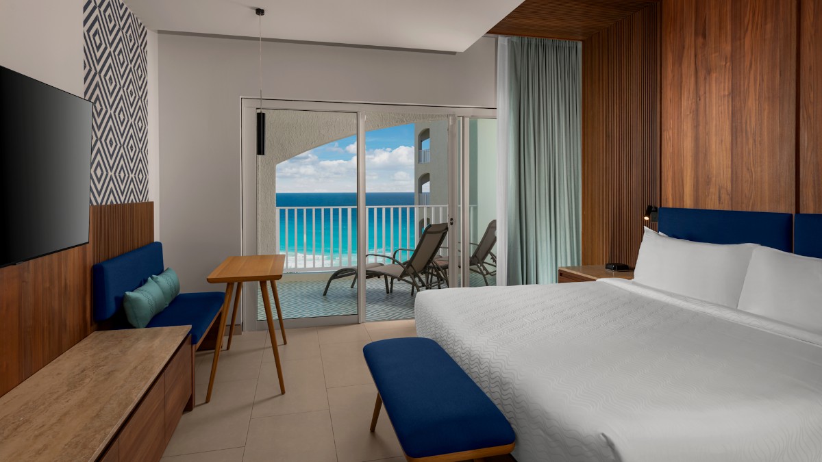 Bedroom at Hilton Cancun Mar Caribe All-Inclusive Resort
