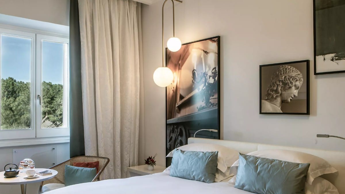 Schlafzimmer im Sofitel Roma Villa Borghese