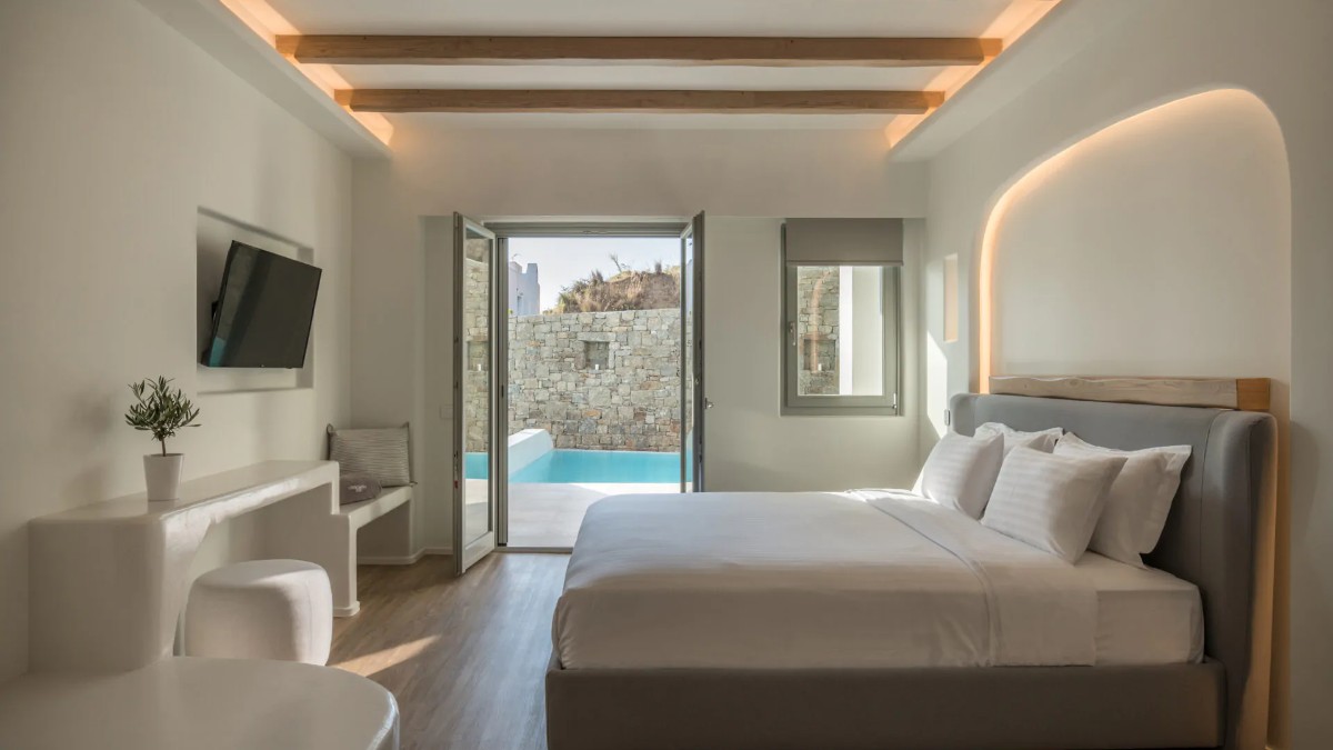 Bedroom at Arocaria Mykonos