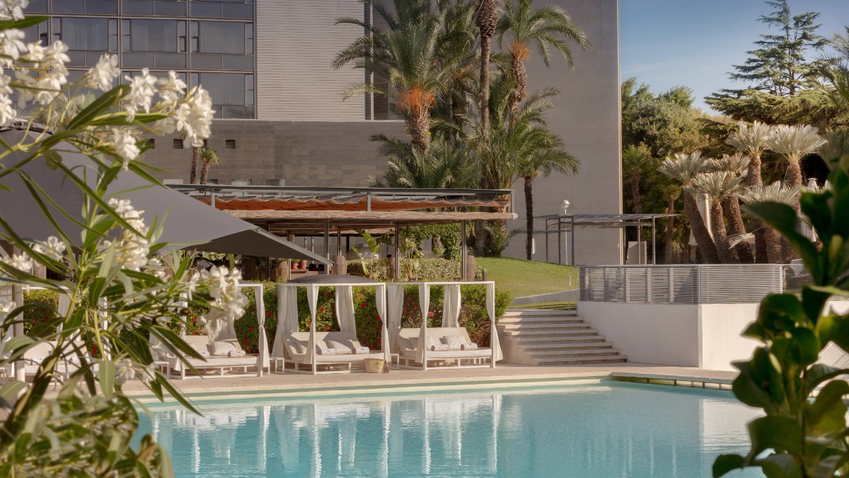 Outdoor swimming pool at ME Barcelona