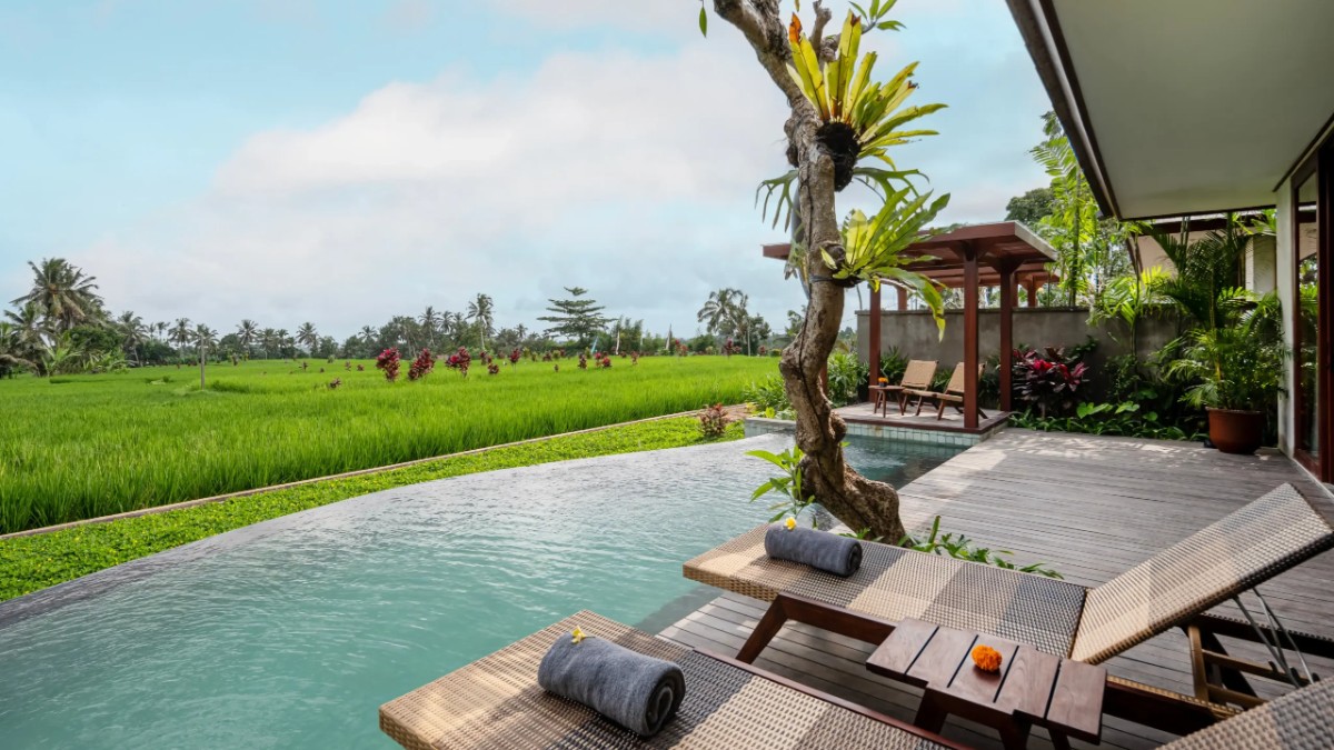 Outdoor swimming pool at Inara Alas Harum