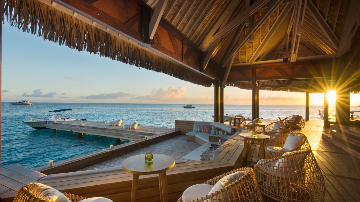 Outdoor swimming pool at Conrad Bora Bora Nui