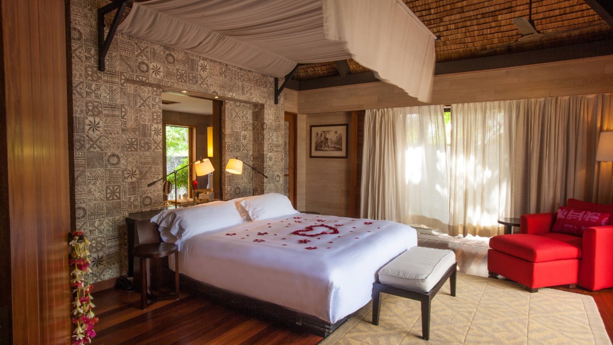 Bedroom at The St. Regis Bora Bora Resort