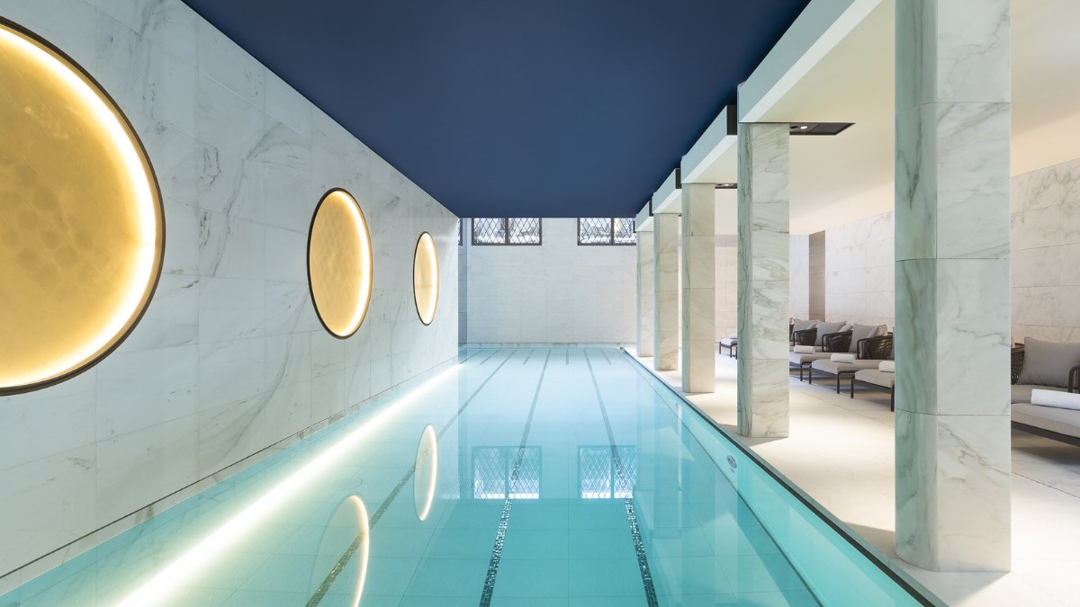 Indoor swimming pool at Mandarin Oriental Lutetia, Paris