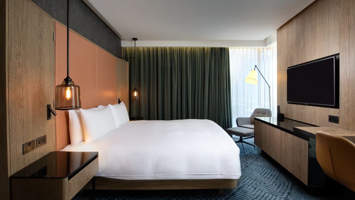 Bedroom at Outside view near Hilton London Bankside