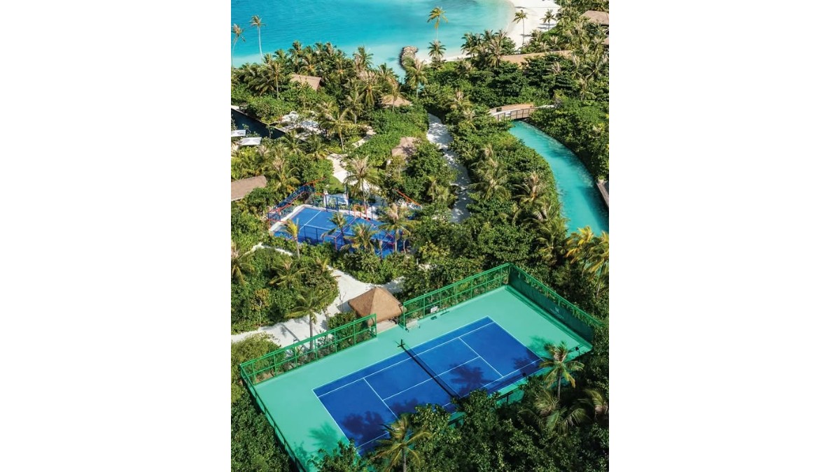 Tennis court at Waldorf Astoria Maldives Ithaafushi