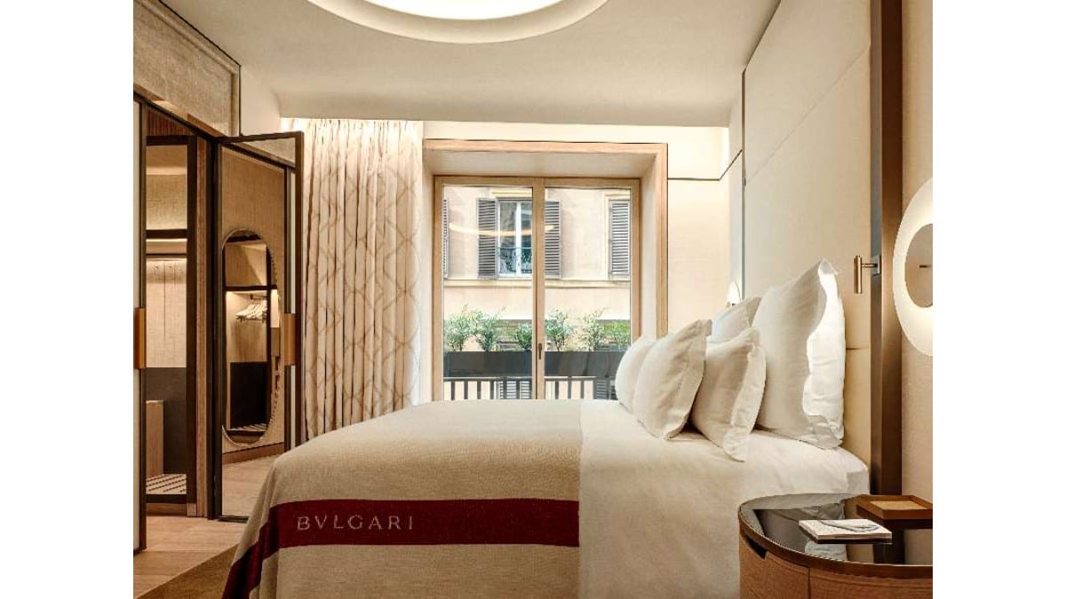 Schlafzimmer im Bulgari Hotel Roma