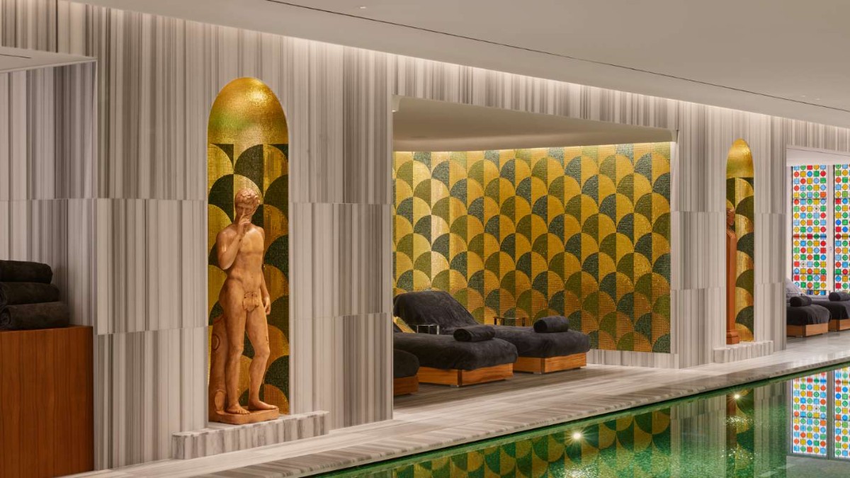 Indoor swimming pool at Bulgari Hotel Roma