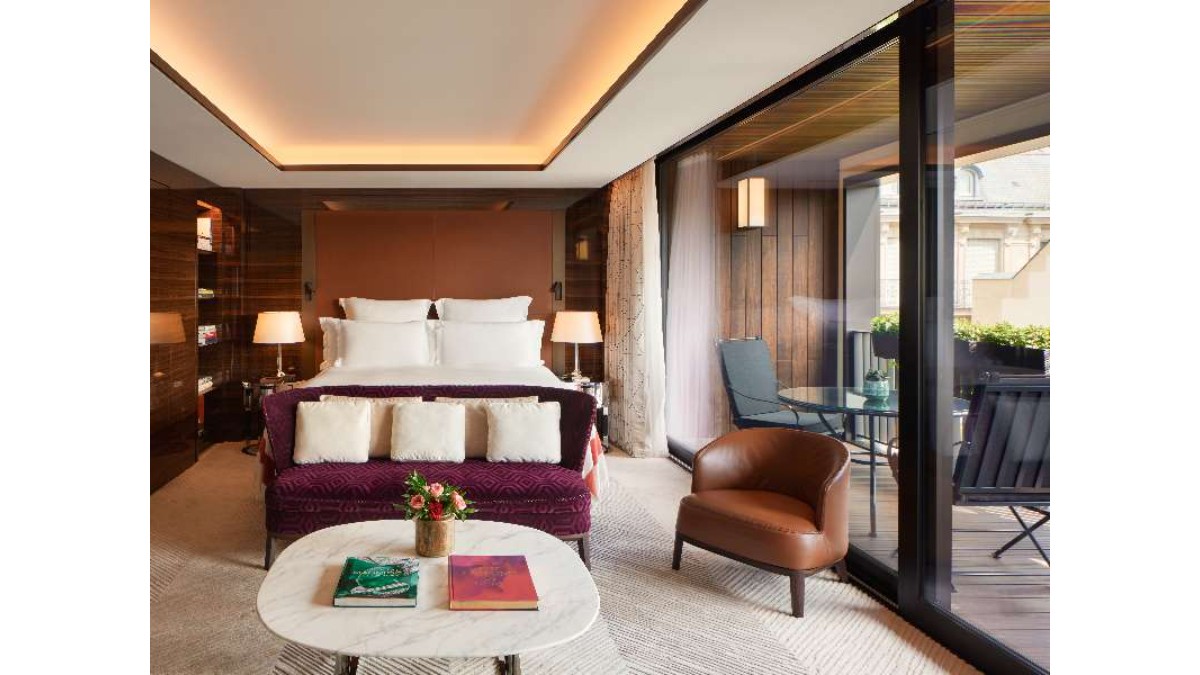 Bedroom at Bulgari Hotel Paris