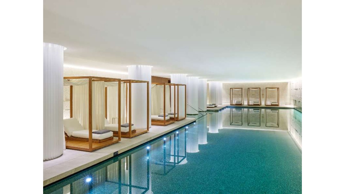 Indoor swimming pool at Bvlgari Hotel London