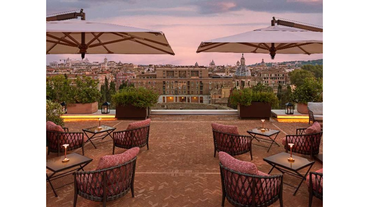 Rooftop bar at Bulgari Hotel Roma