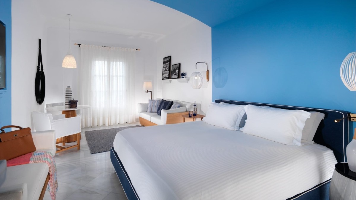 Bedroom at Mykonos Grand Hotel & Resort