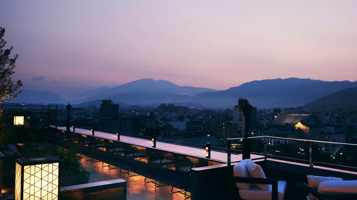 Rooftop bar at Soraniwa Terrace Kyoto Bettei