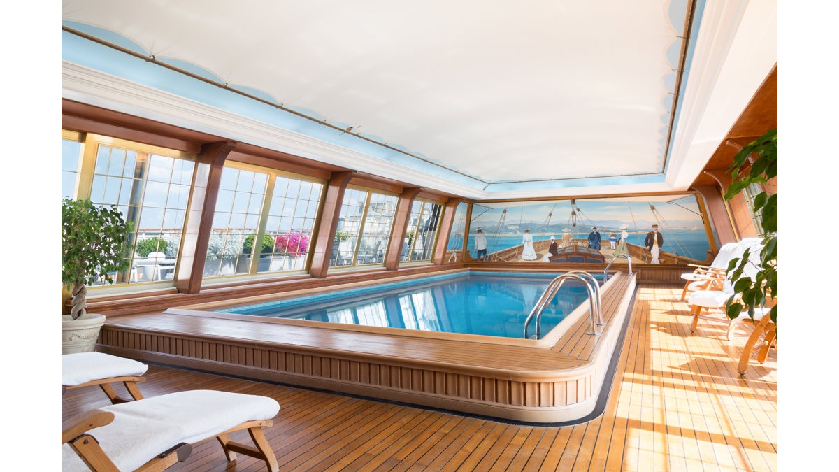 Indoor swimming pool at Le Bristol Paris - an Oetker Collection Hotel