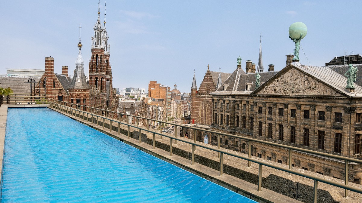 Outdoor swimming pool at Hotel W Amsterdam