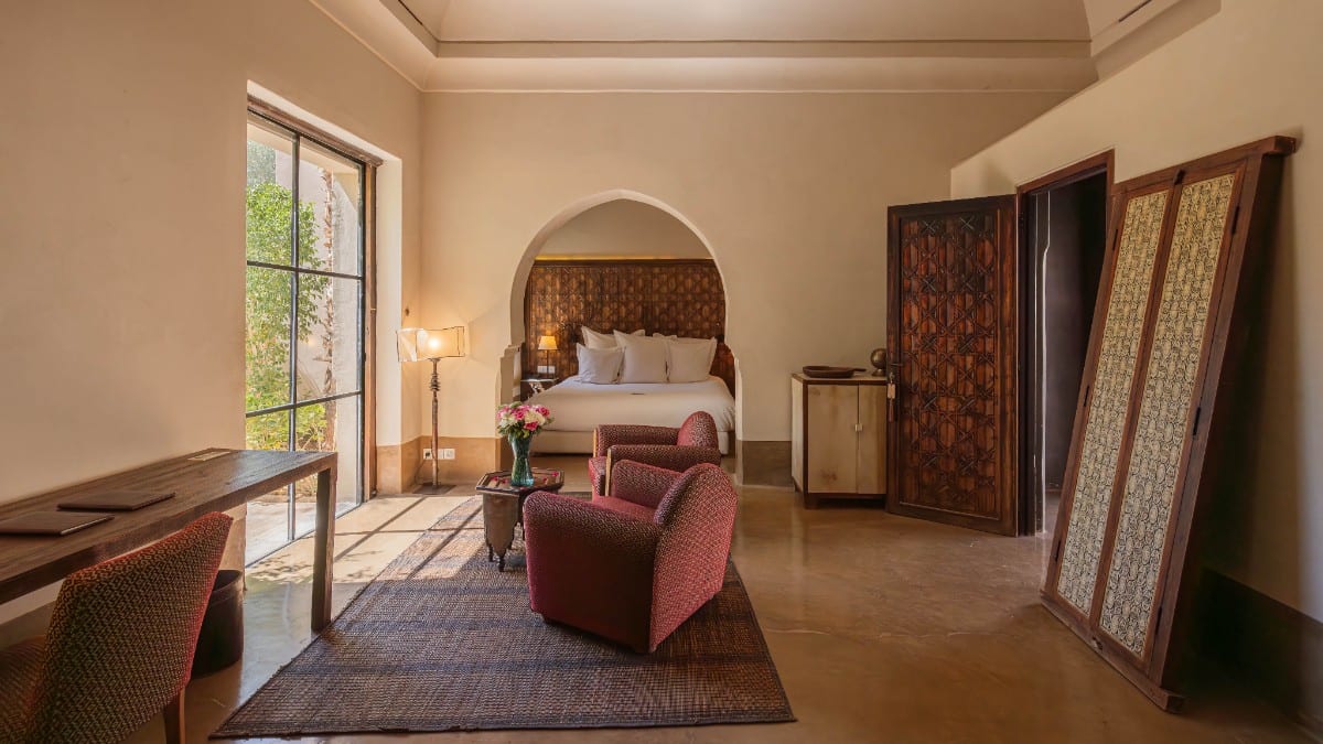 Schlafzimmer im Ksar Char-Bagh Small Luxury Hotels