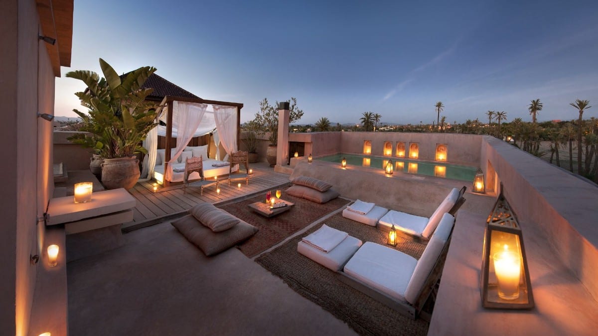 Aussichtsbereiche im Ksar Char-Bagh Small Luxury Hotels