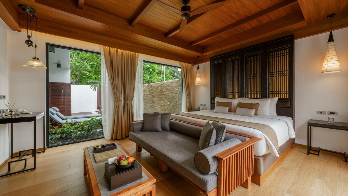 Schlafzimmer in den Malisa Villa Suites