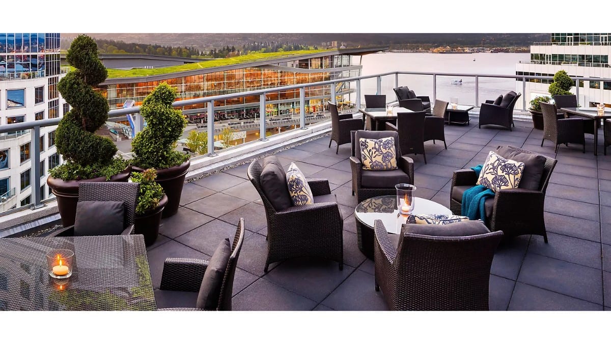 Rooftop bar at Fairmont Waterfront