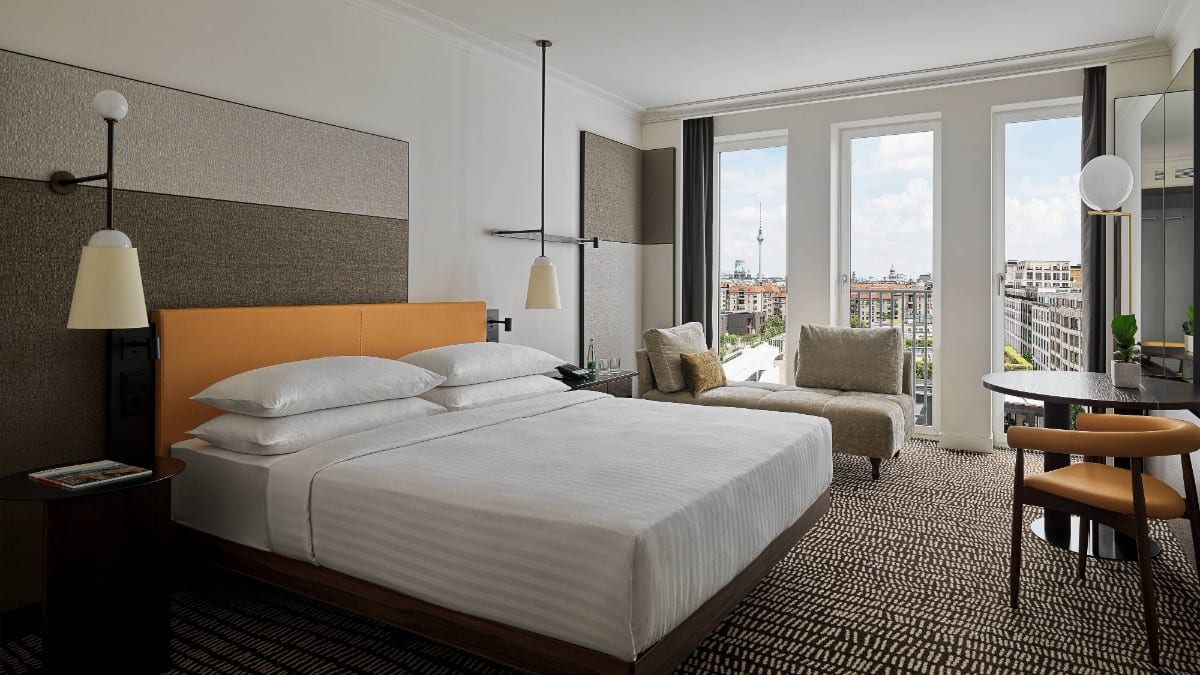 Bedroom at Berlin Marriott Hotel