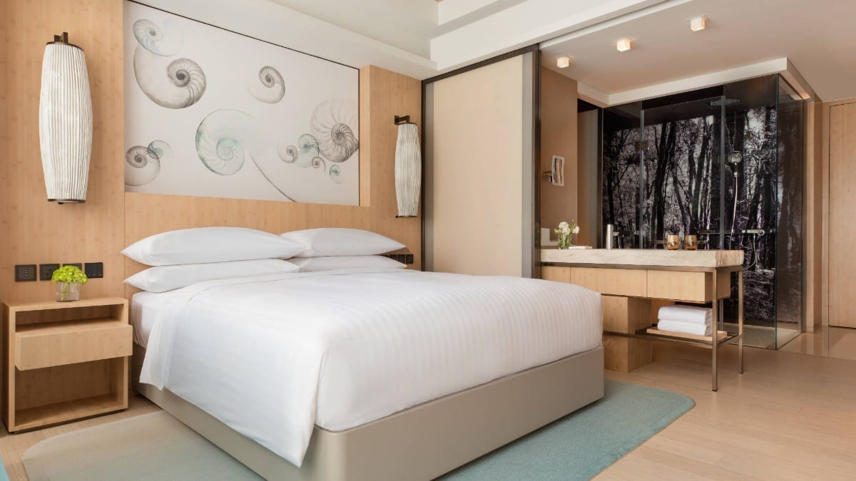 Schlafzimmer im Hong Kong Ocean Park Marriott Hotel