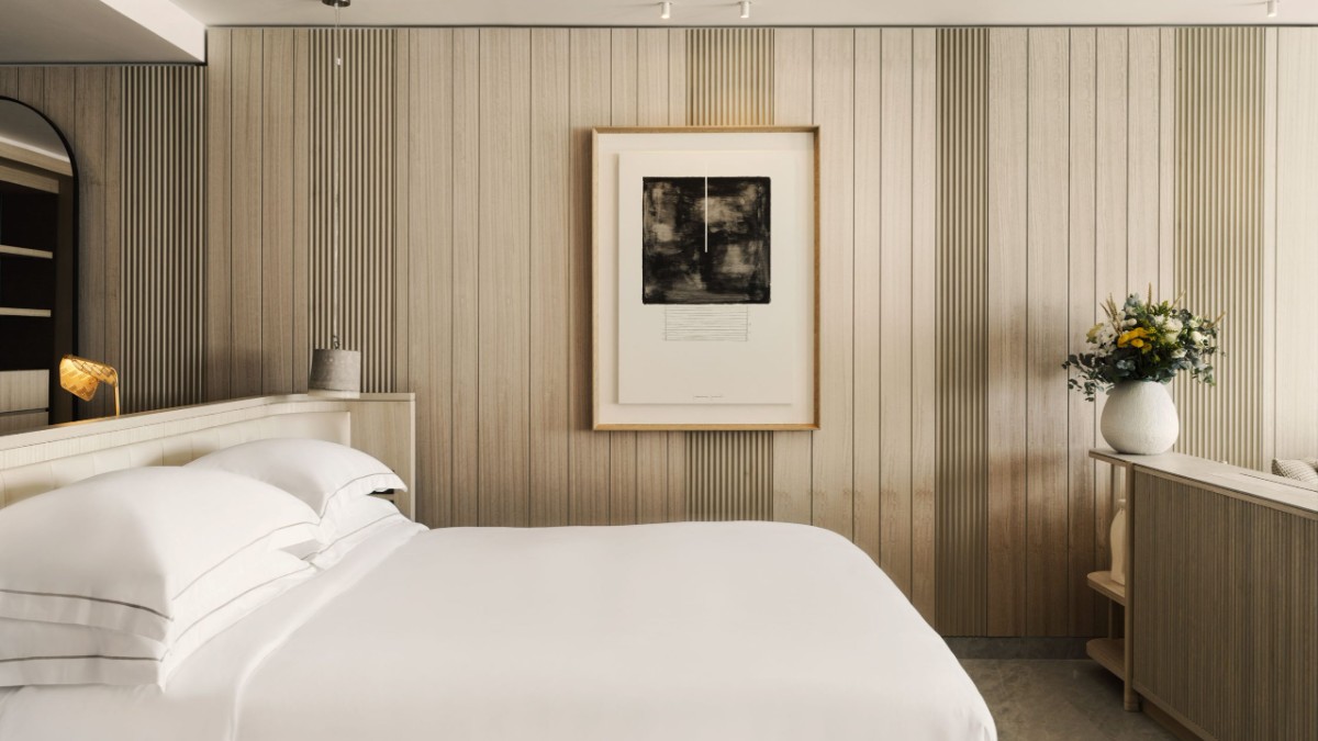 Bedroom at Deos Mykonos - A Myconian Collection Hotel