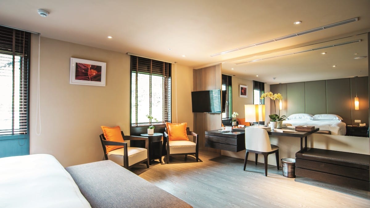 Bedroom at The Gaia Hotel Taipei