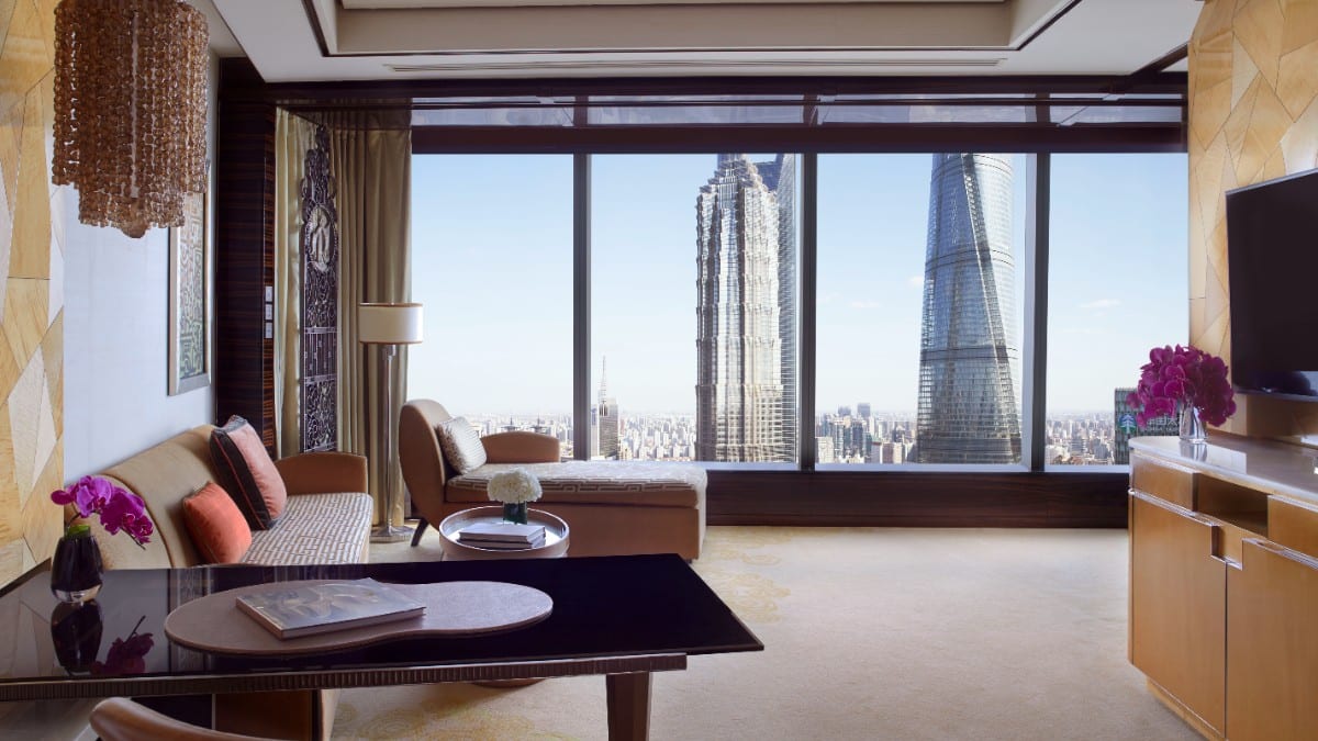 Bedroom at The Ritz-Carlton Shanghai, Pudong