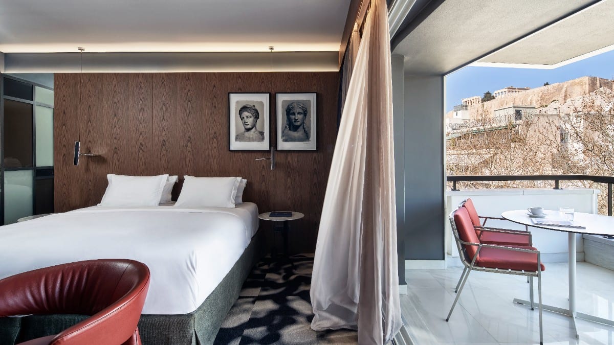 Schlafzimmer im AthensWas Design Hotel