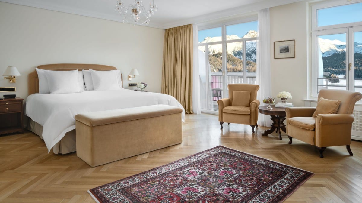 Bedroom at Badrutt's Palace Hotel St Moritz