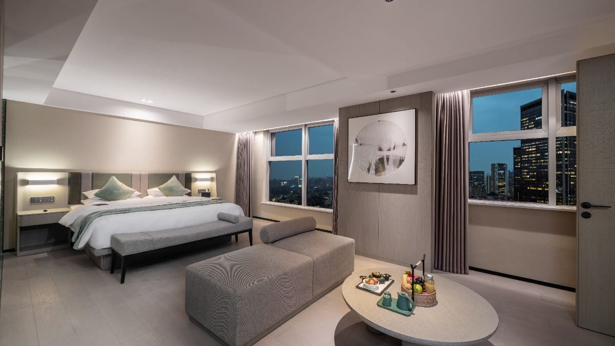 Schlafzimmer im Pagoda Hotel Chengdu Taikoo Li