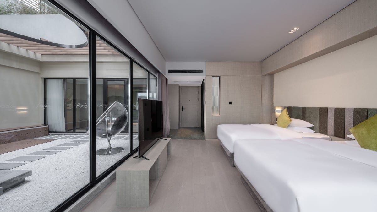Schlafzimmer im Pagoda Hotel Chengdu Taikoo Li