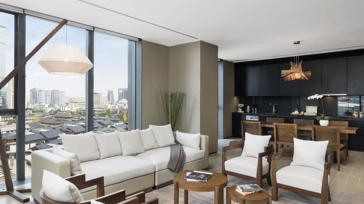 Schlafzimmer im Upper House Chengdu