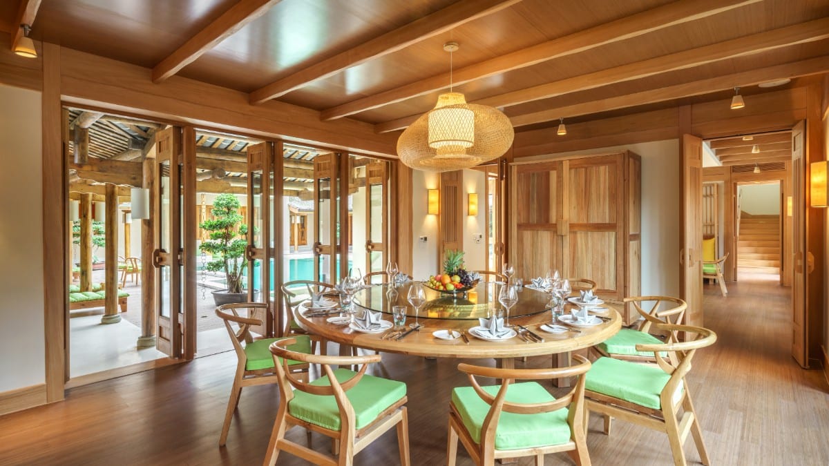 Restaurant im Six Senses Qing Cheng Mountain